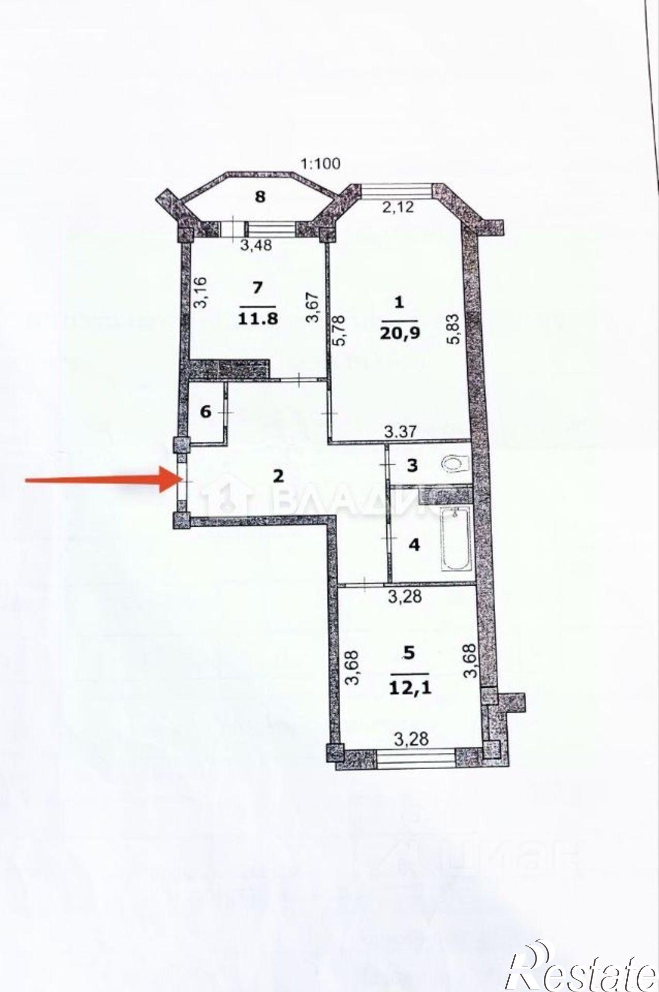 Купить квартиру за 6 300 000 рублей на улица Машковцева, 28