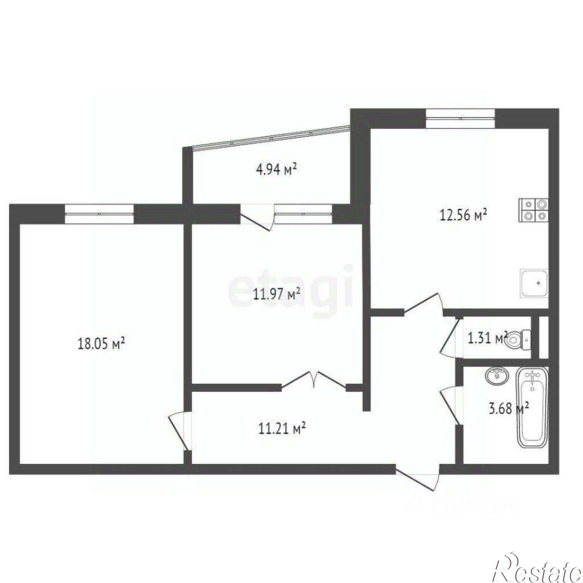 Купить квартиру за 7 350 000 рублей на улица Газовиков, 9
