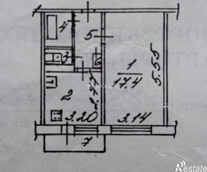 1-комн квартира улица 60 лет Октября, 14,  д. 14