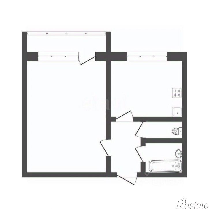 1-комн квартира Советская улица, 1А,  д. 1А