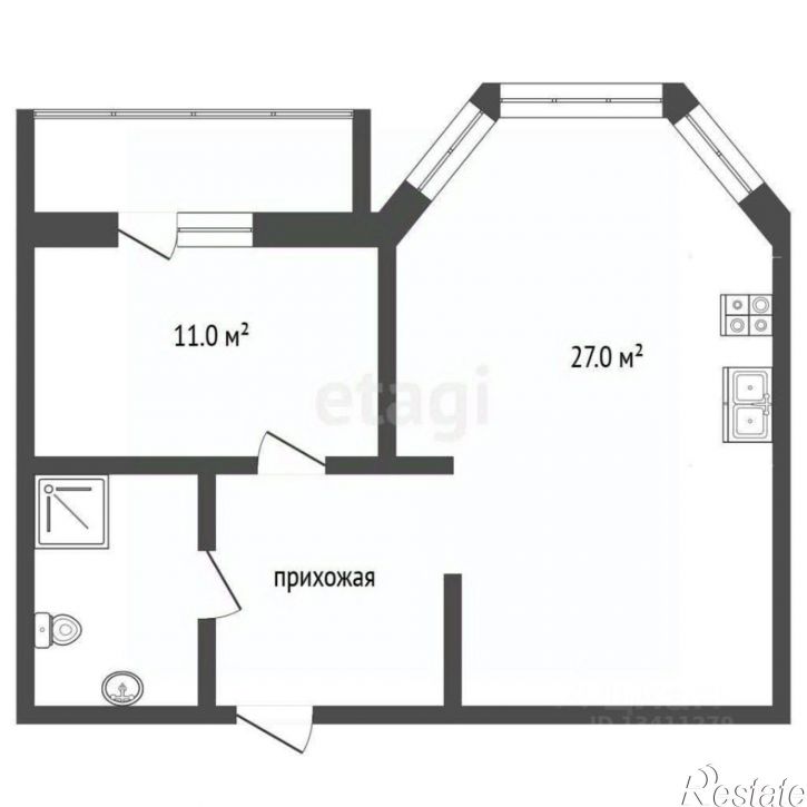 1-комн квартира Харьковская улица, 3,  д. 3