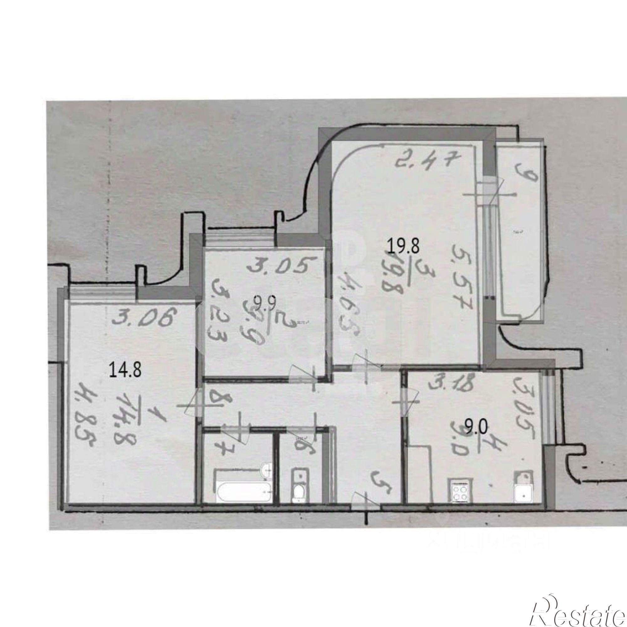 Купить квартиру за 11 770 000 рублей на улица 60 лет Октября, 2Б