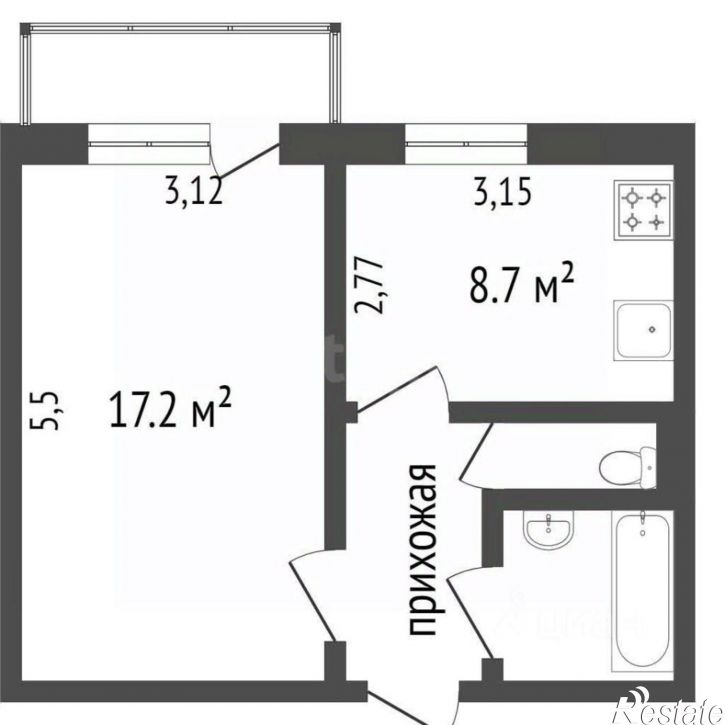 1-комн квартира Славянская улица, 7,  д. 7