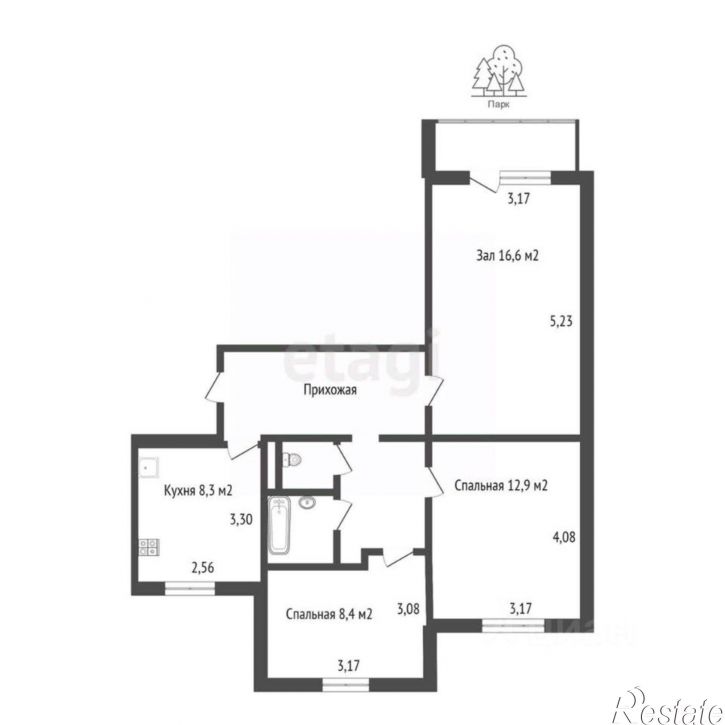 3-комн квартира улица Победы, 83,  д. 83