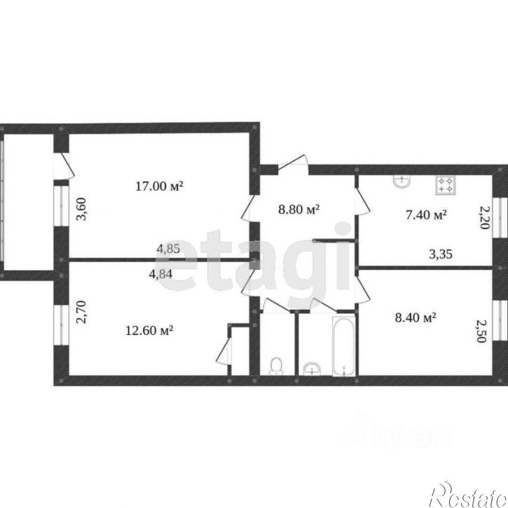 3-комн квартира Гражданский проспект, 2,  д. 2