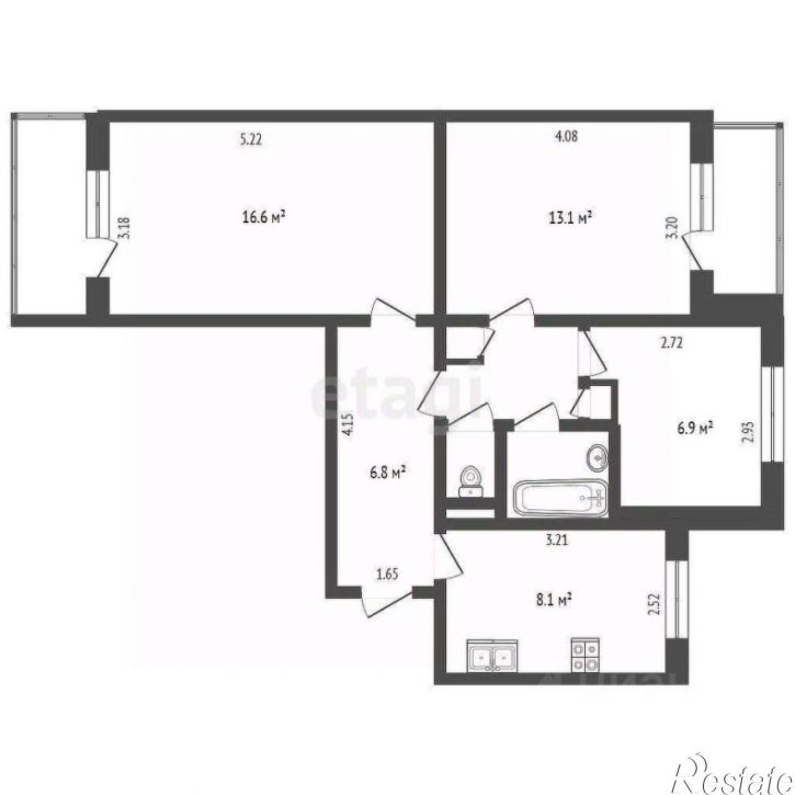 3-комн квартира Гостёнская улица, 1,  д. 1