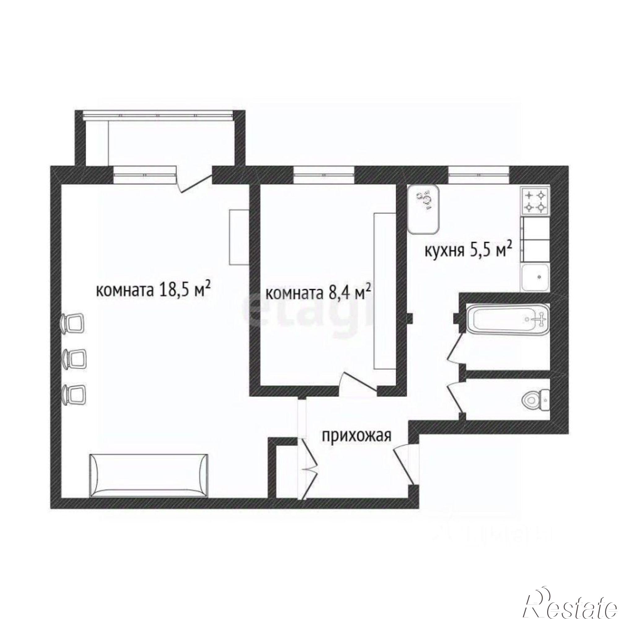 Купить квартиру за 3 780 000 рублей на улица Макаренко, 1В