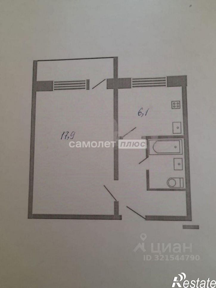 1-комн квартира улица Железнякова, 3,  д. 3