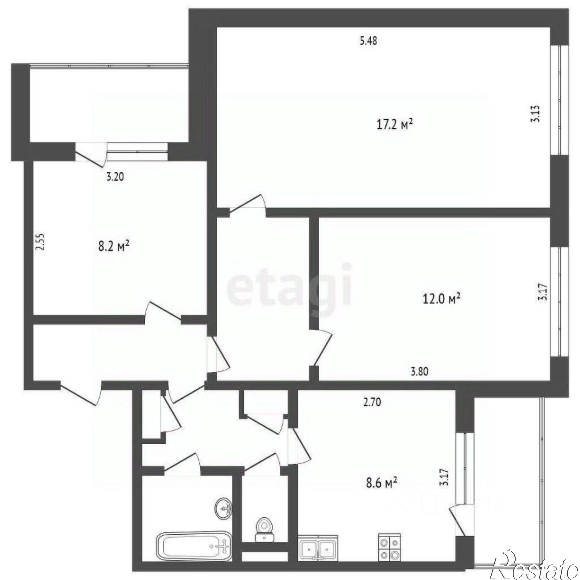 Купить квартиру за 6 300 000 рублей на ул Губкина, 39