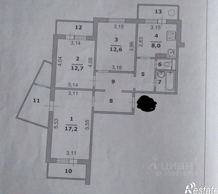 3-комн квартира ул Есенина, 56,  д. 56