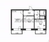 2-комн, 52кв м, этаж 6/9 ул Щорса, 62