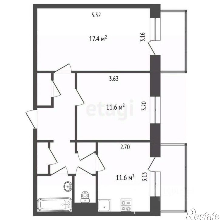 2-комн квартира ул Менделеева, 8а,  д. 8а