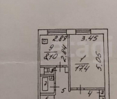 1-комн, 39кв м, этаж 5/9 улица Губкина, 44Б