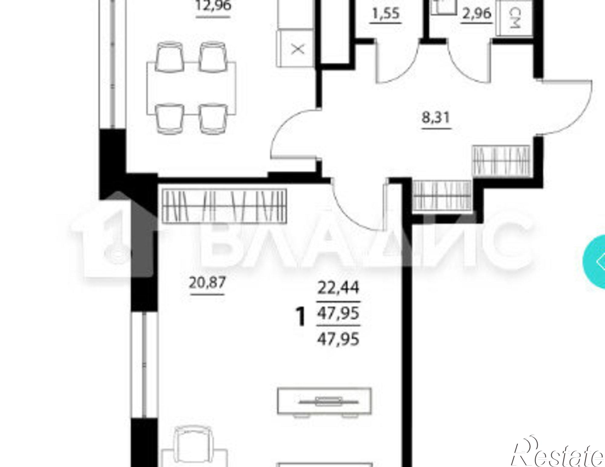 Купить квартиру за 4 891 000 рублей на улица Квасова, 80