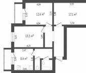 3-комн, 64кв м, этаж 10/10 бульвар Юности, 29