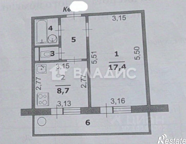 1-комн квартира ул Есенина, 44,  д. 44