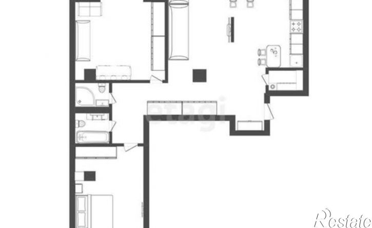 3-комн квартира Садовая улица, 3А,  д. 3А