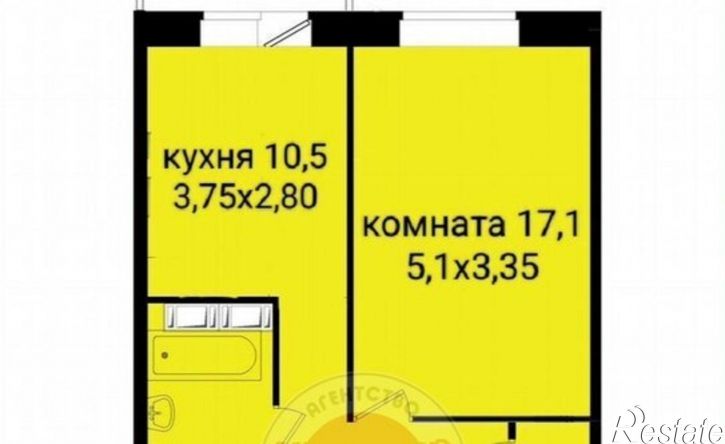 1-комн квартира ул Есенина, 8,  д. 8