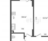 1-комн, 40кв м, этаж 2/18 улица Щорса, 37В