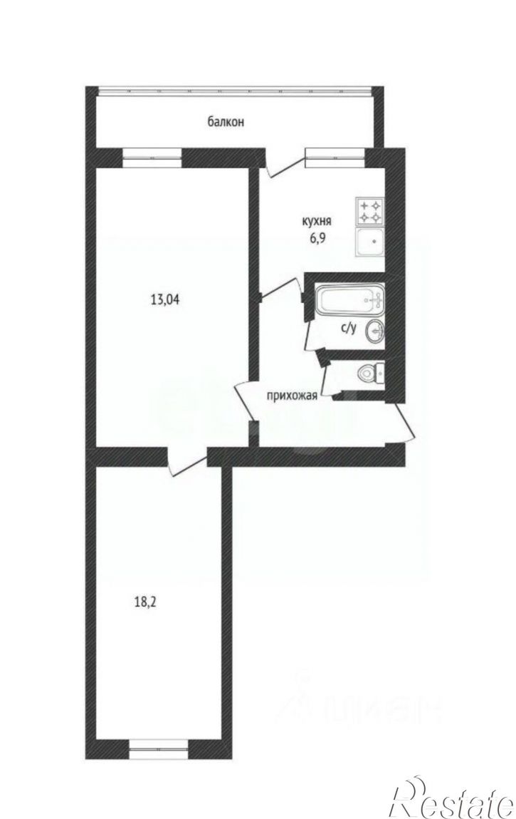 2-комн квартира ул Костюкова, 1,  д. 1