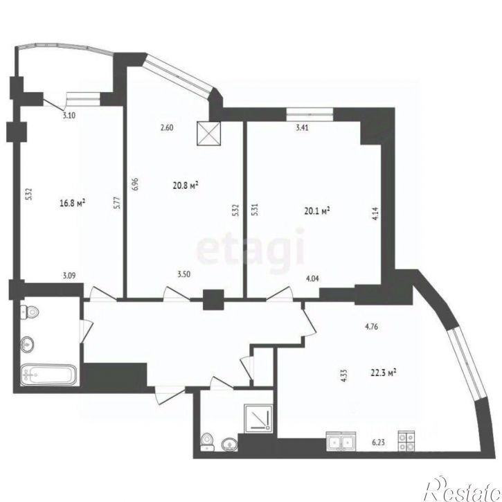 3-комн квартира ул Костюкова, 36в,  д. 36в