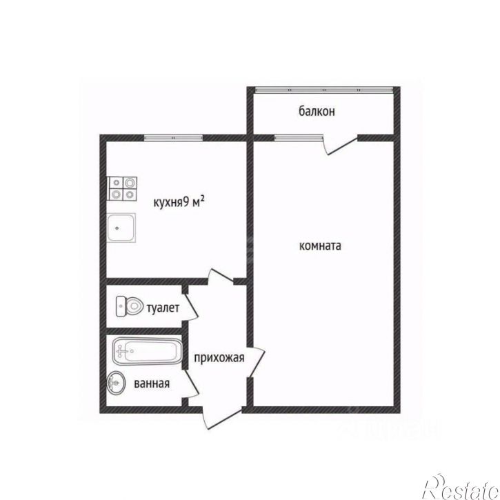 1-комн квартира ул Губкина, 42б,  д. 42б