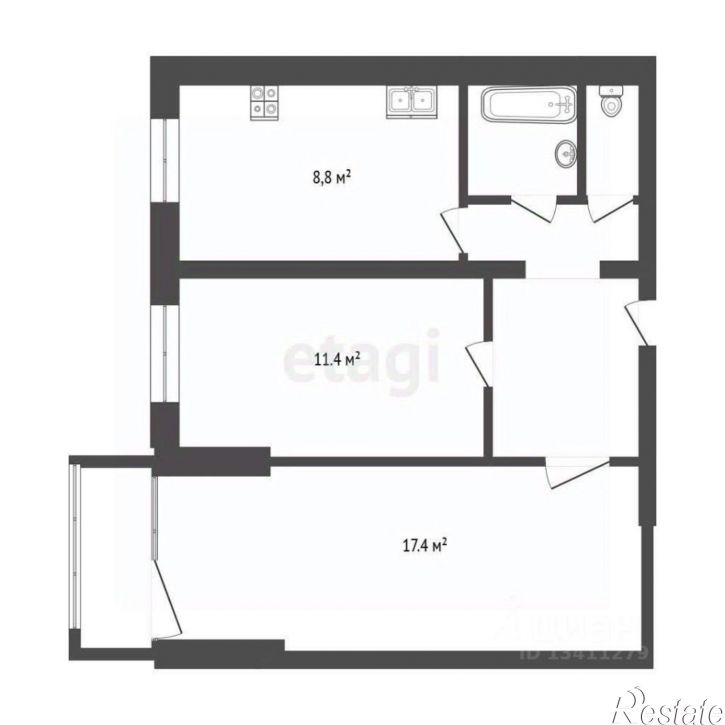2-комн квартира ул Буденного, 12,  д. 12