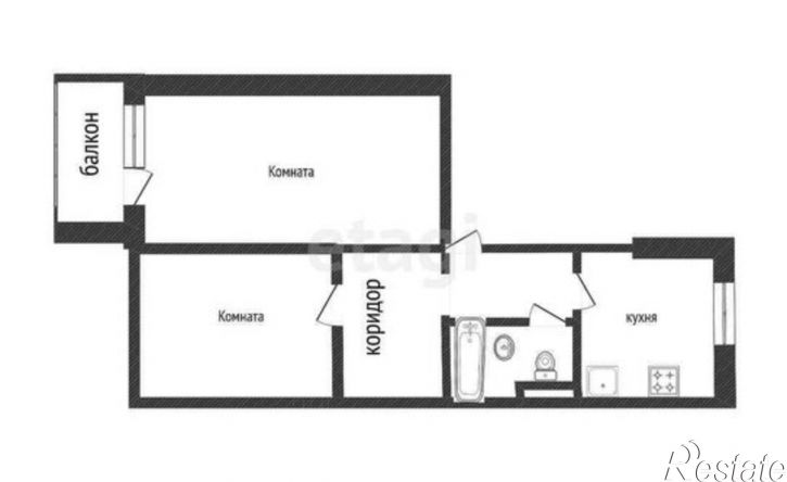 2-комн квартира улица Есенина, 44А,  д. 44А