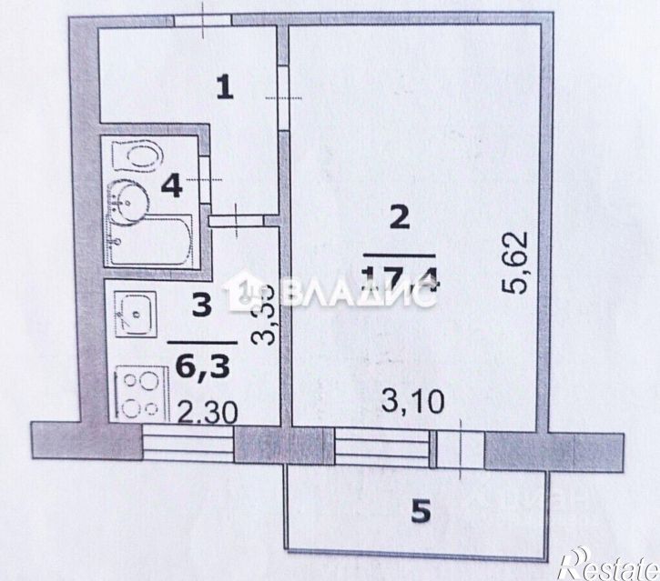 1-комн квартира ул 5 Августа, 38,  д. 38