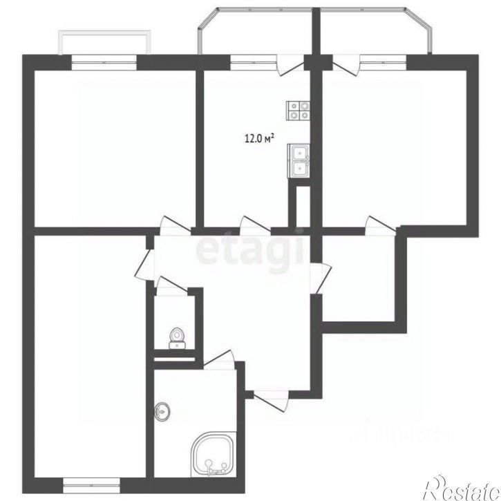 3-комн квартира ул Шебекинская, 4,  д. 4