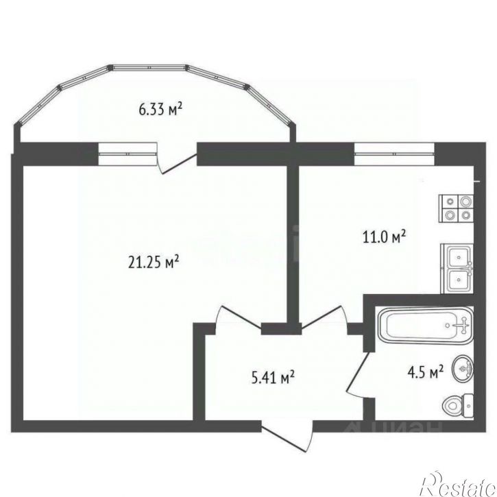 1-комн квартира ул Харьковская, 3,  д. 3