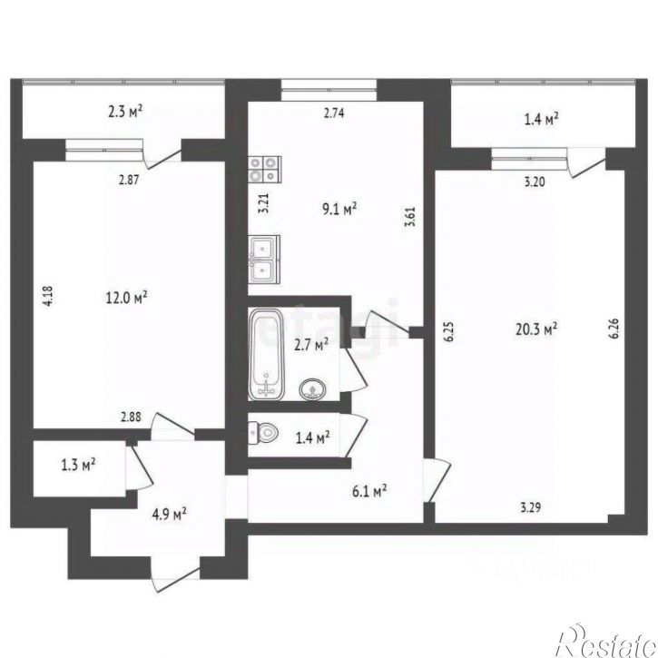 2-комн квартира ул Садовая, 120б,  д. 120б