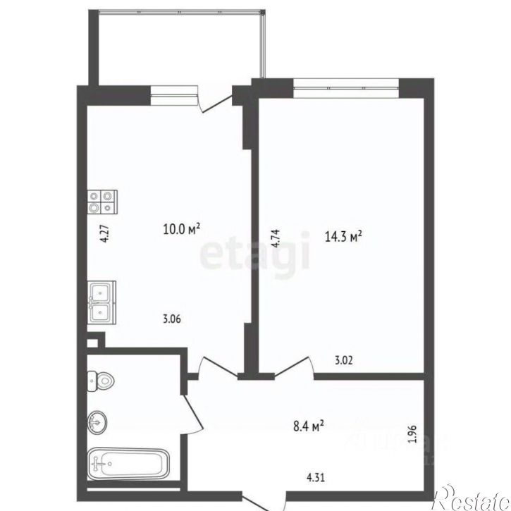 1-комн квартира улица Щорса, 37В,  д. 37В