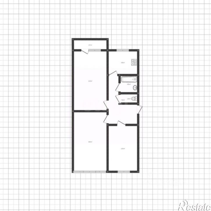 3-комн квартира ул Костюкова, 8,  д. 8