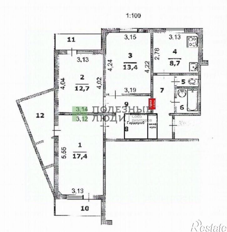 3-комн квартира ул Буденного, 14б,  д. 14б