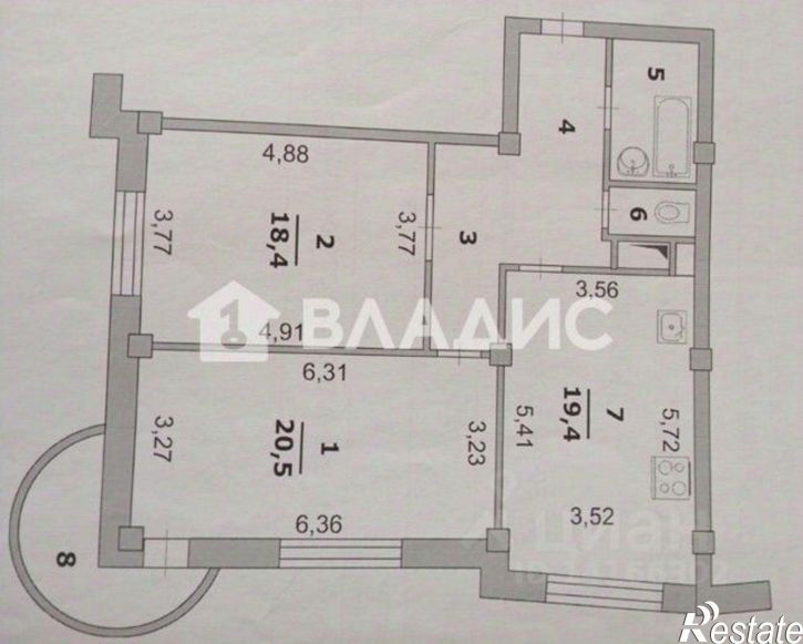2-комн квартира улица 60 лет Октября, 12,  д. 12