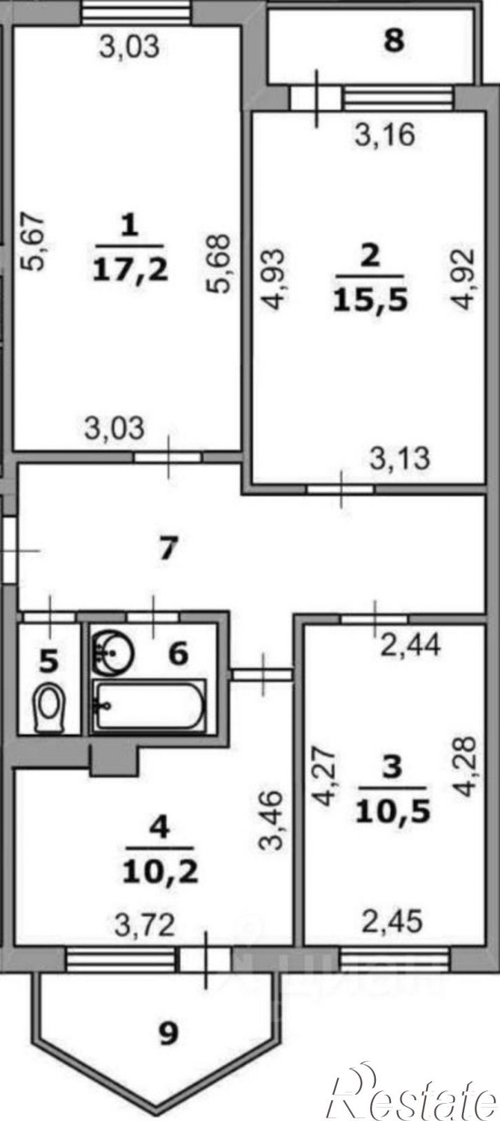 3-комн квартира улица Макаренко, 3Б,  д. 3Б