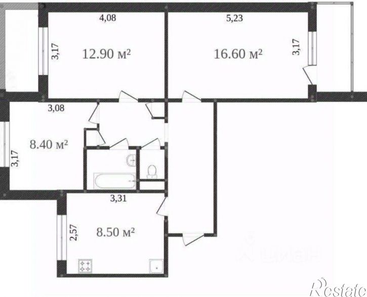3-комн квартира ул Спортивная, 3,  д. 3