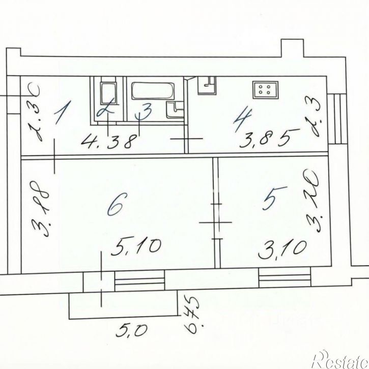 2-комн квартира ул Костюкова, 12,  д. 12