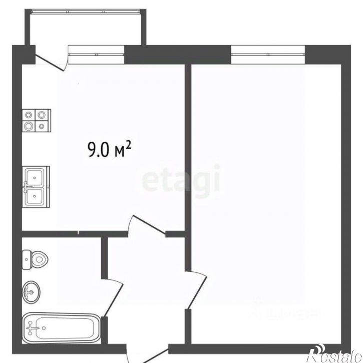 1-комн квартира улица Генерала Апанасенко, 56А,  д. 56А