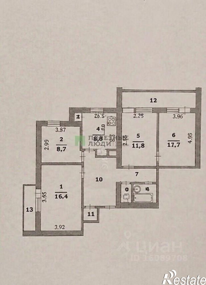 4-комн квартира ул Левобережная, 24,  д. 24