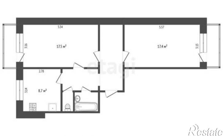 2-комн квартира б-р Юности, 7а,  д. 7а