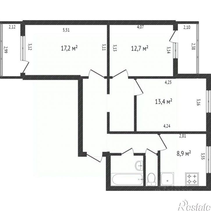 3-комн квартира проспект Славы, 131,  д. 131