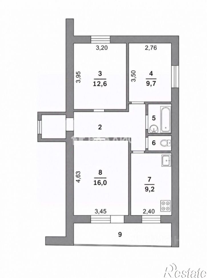 3-комн квартира Народный б-р, 2а,  д. 2а