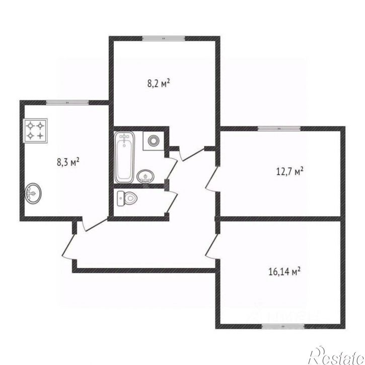 3-комн квартира ул Студенческая, 4,  д. 4