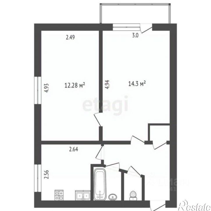 2-комн квартира проспект Богдана Хмельницкого, 143А,  д. 143А