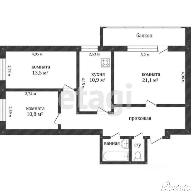 3-комн квартира улица Губкина, 17Б к1,  д. 17Б к1