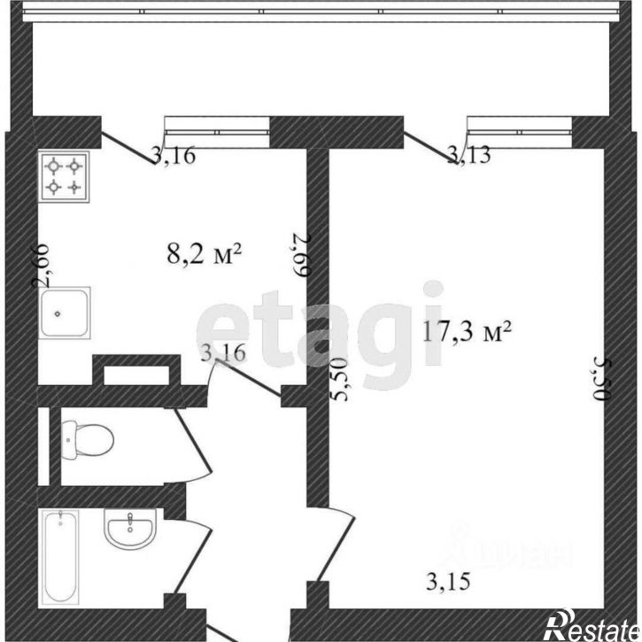 1-комн квартира ул Есенина, 46а,  д. 46а