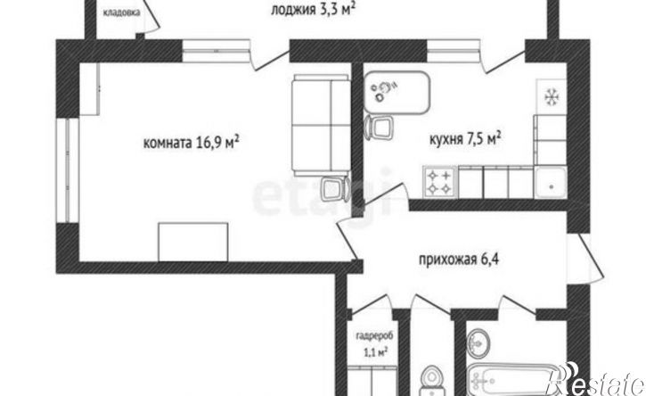 1-комн квартира проспект Ватутина, 26,  д. 26