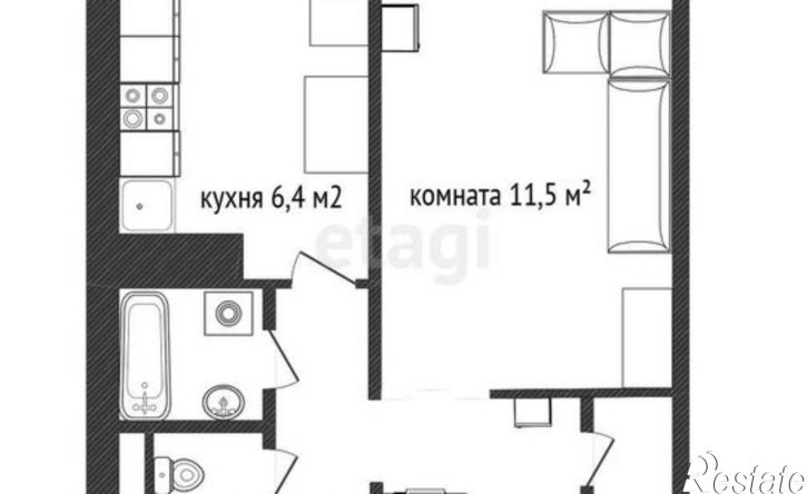 1-комн квартира ул Привольная, 8,  д. 8
